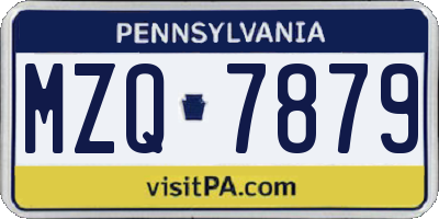 PA license plate MZQ7879
