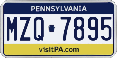 PA license plate MZQ7895