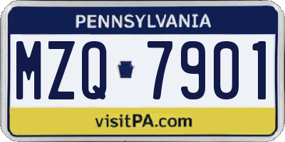 PA license plate MZQ7901