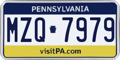 PA license plate MZQ7979