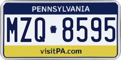 PA license plate MZQ8595
