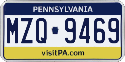 PA license plate MZQ9469