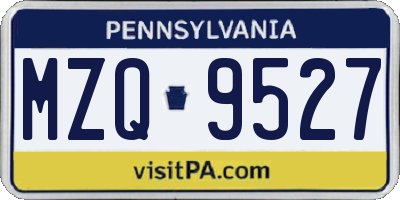 PA license plate MZQ9527