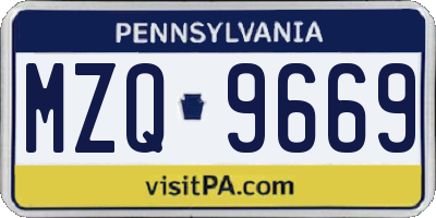 PA license plate MZQ9669
