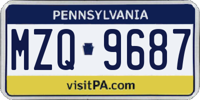 PA license plate MZQ9687