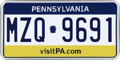 PA license plate MZQ9691