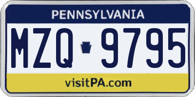PA license plate MZQ9795