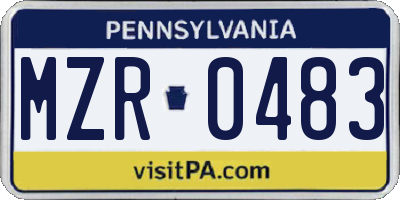 PA license plate MZR0483