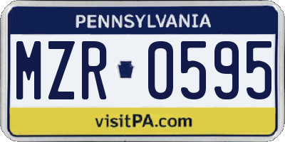 PA license plate MZR0595
