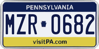 PA license plate MZR0682