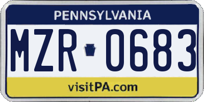 PA license plate MZR0683