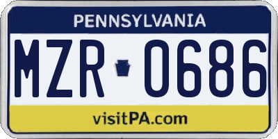 PA license plate MZR0686