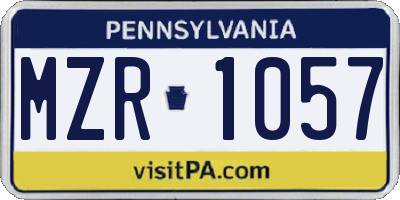 PA license plate MZR1057