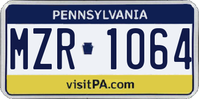 PA license plate MZR1064