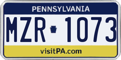 PA license plate MZR1073