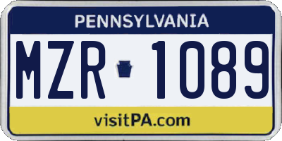 PA license plate MZR1089