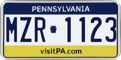 PA license plate MZR1123