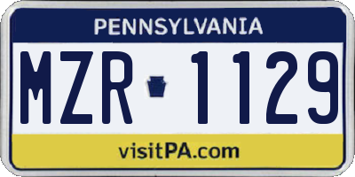 PA license plate MZR1129