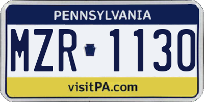 PA license plate MZR1130