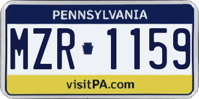 PA license plate MZR1159