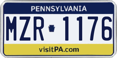 PA license plate MZR1176