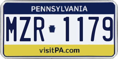 PA license plate MZR1179