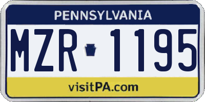 PA license plate MZR1195