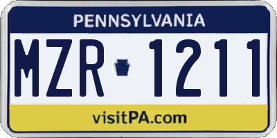 PA license plate MZR1211