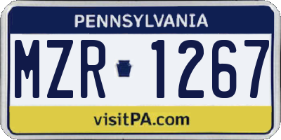 PA license plate MZR1267