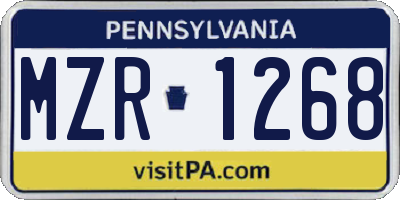 PA license plate MZR1268