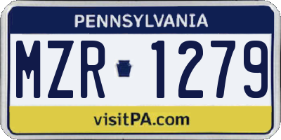 PA license plate MZR1279