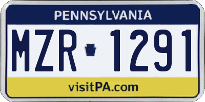 PA license plate MZR1291
