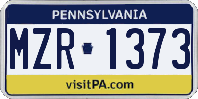 PA license plate MZR1373