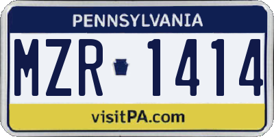 PA license plate MZR1414