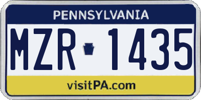 PA license plate MZR1435