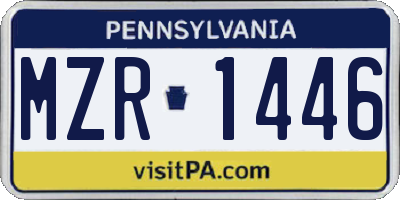 PA license plate MZR1446