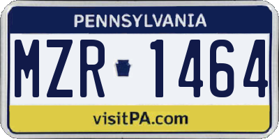 PA license plate MZR1464