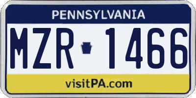 PA license plate MZR1466