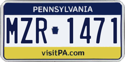 PA license plate MZR1471