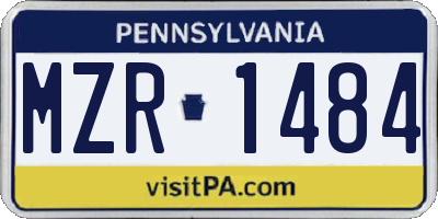 PA license plate MZR1484