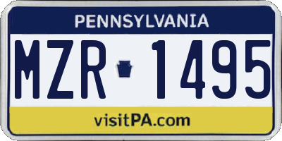 PA license plate MZR1495