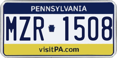 PA license plate MZR1508
