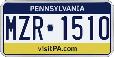 PA license plate MZR1510