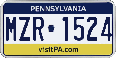 PA license plate MZR1524