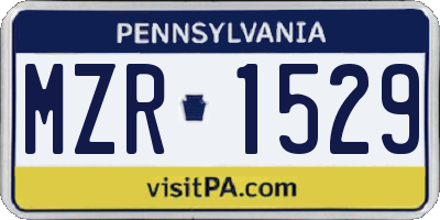 PA license plate MZR1529