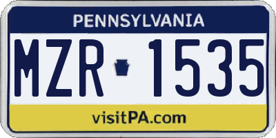 PA license plate MZR1535