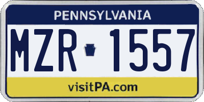 PA license plate MZR1557