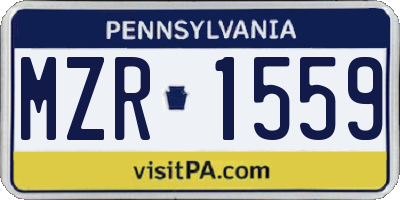 PA license plate MZR1559
