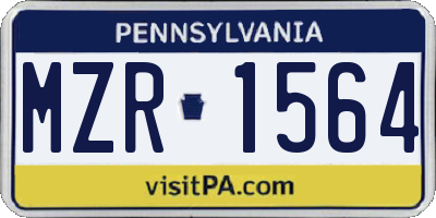 PA license plate MZR1564