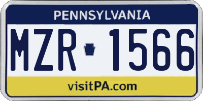 PA license plate MZR1566